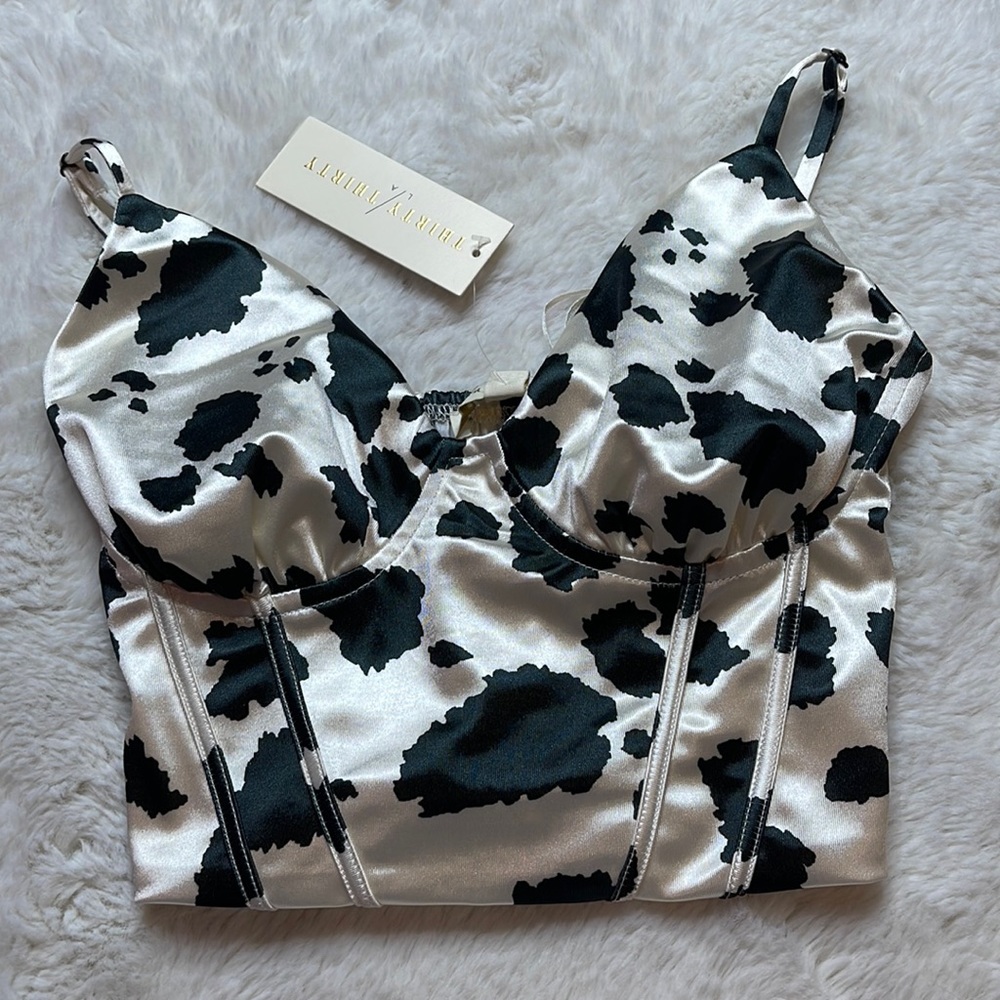 Thirty / Thirty Cow Print Crop Top- SIZE: XS